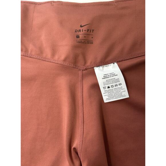 Nike Mid Rise Rust Full Length Dri -Fit Training Gym Workout Leggings Size M - Picture 7 of 8